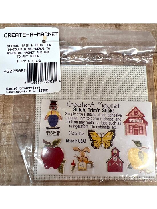 Daniel Enterprises Other - Create-A-Magnet 14-Count Vinyl Weave For Cross Stitching With Adhesive Magnet